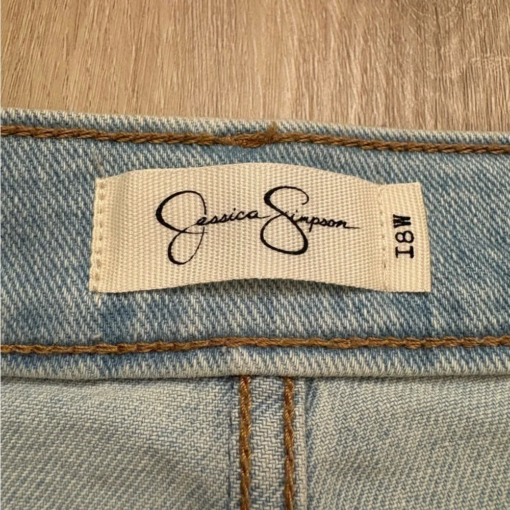 Jessica Simpson Light Blue Denim Skirt Raw Hem Plus Size 18